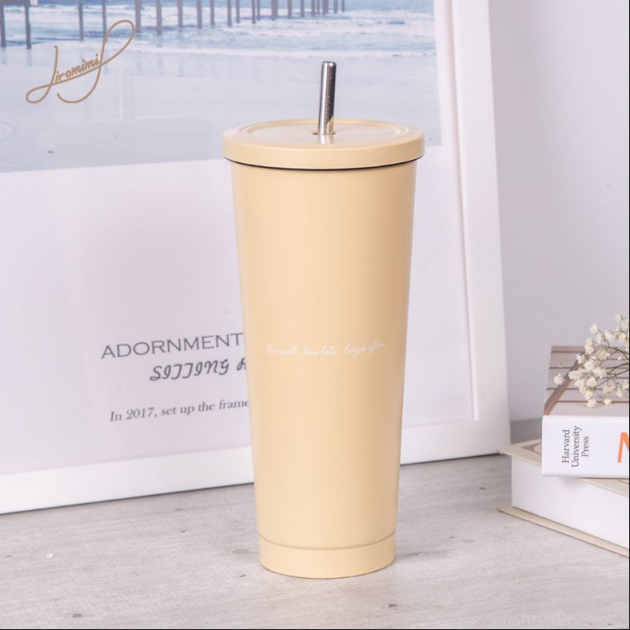 不鏽鋼內瓷吸管杯750ml-香草奶昔