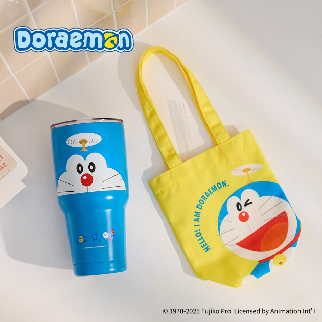 哆啦A夢 304不鏽鋼冰壩杯袋組 (超值3件組)
