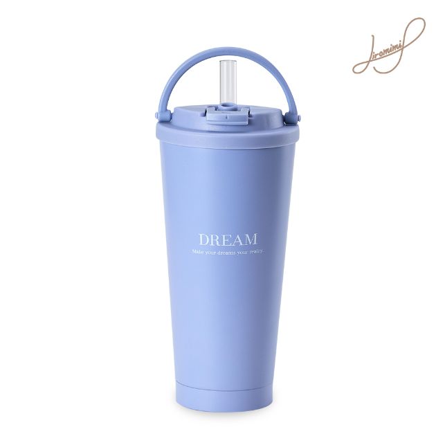 手提內瓷不鏽鋼吸管杯750ml (附TRITAN吸管)