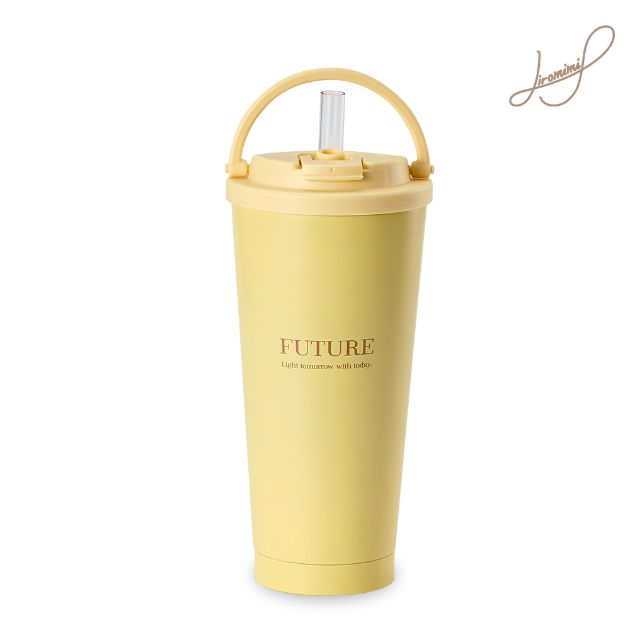 手提內瓷不鏽鋼吸管杯750ml (附TRITAN吸管)