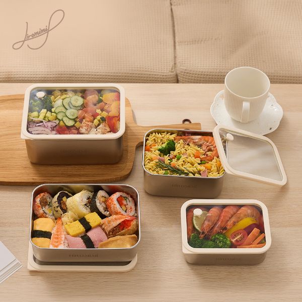 可微波不鏽鋼保鮮盒700ml  