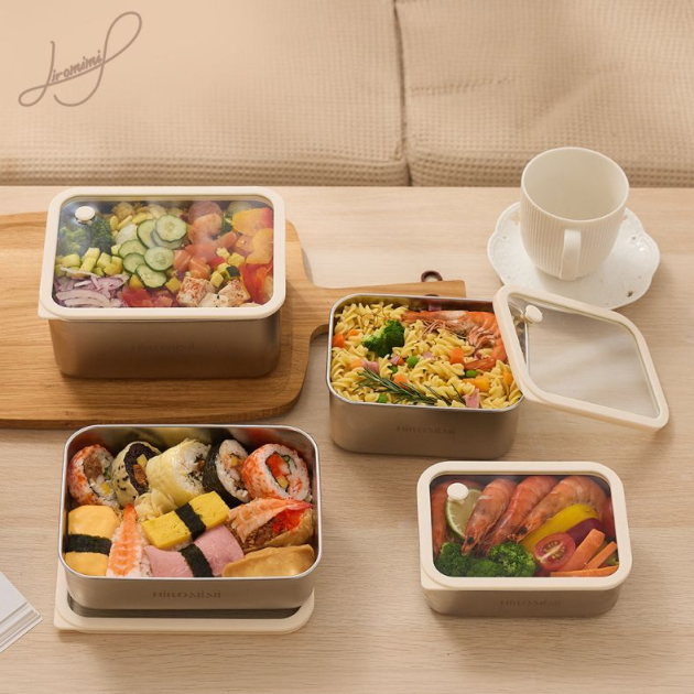 可微波不鏽鋼保鮮盒4入組