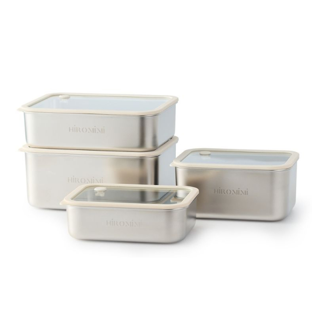 可微波不鏽鋼保鮮盒4入組